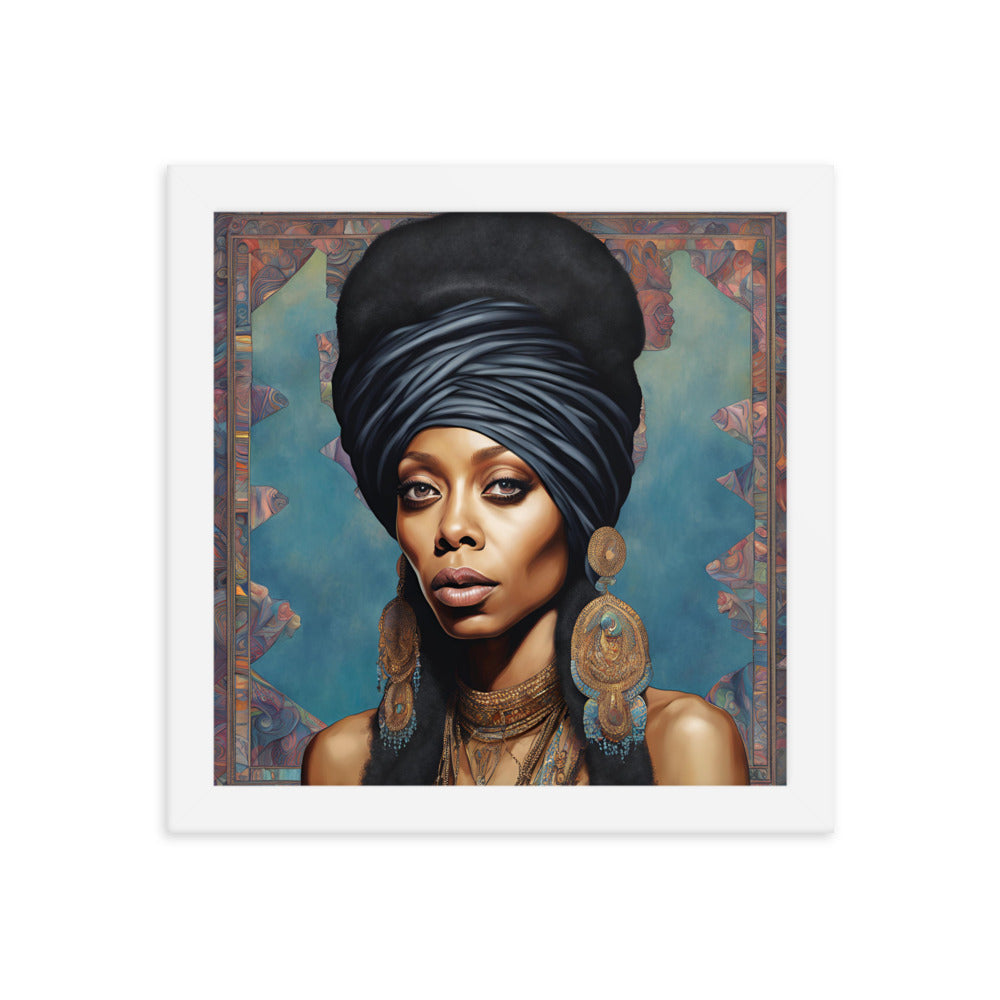 Erykah Badu Portrait on Matte Paper Framed Poster