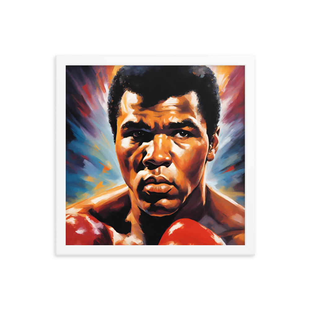 Muhammad Ali Portrait on Matte Paper Framed Poster