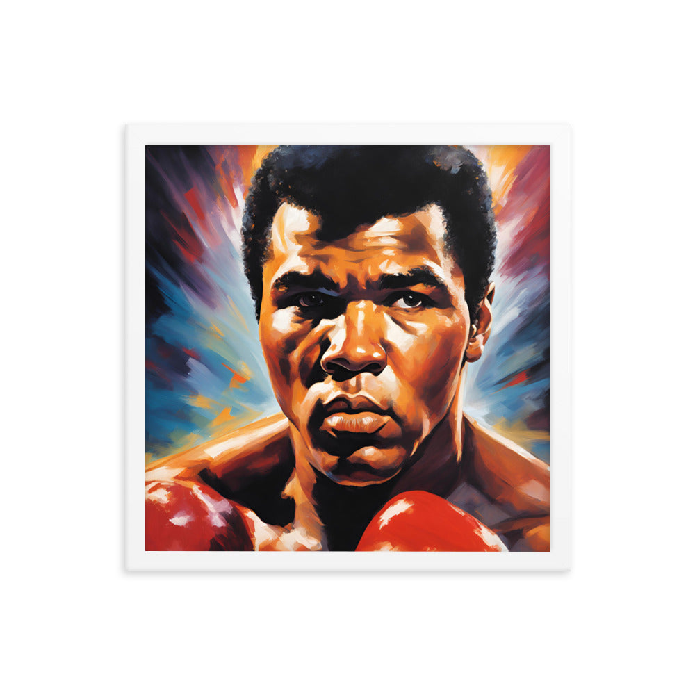 Muhammad Ali Portrait on Matte Paper Framed Poster