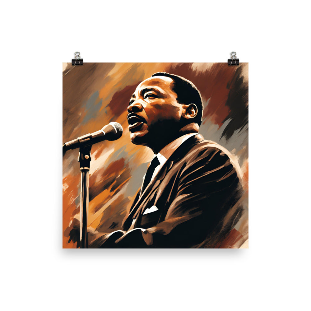 Martin Luther King Jr. Portrait on Matte Paper Poster