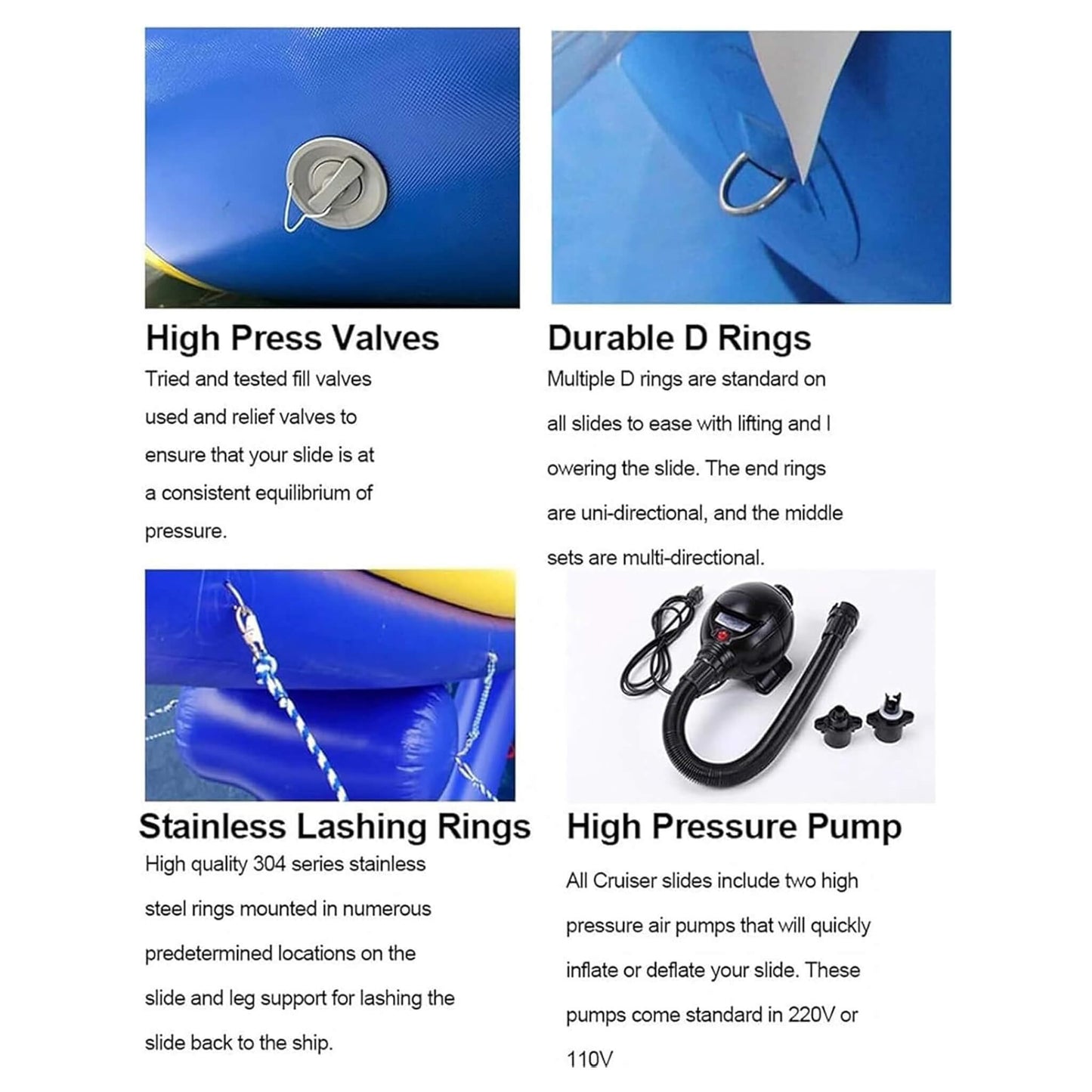 Extra Large Inflatable Floating Yacht Water Slide With Air Pump And Protection Net (SAK97618)