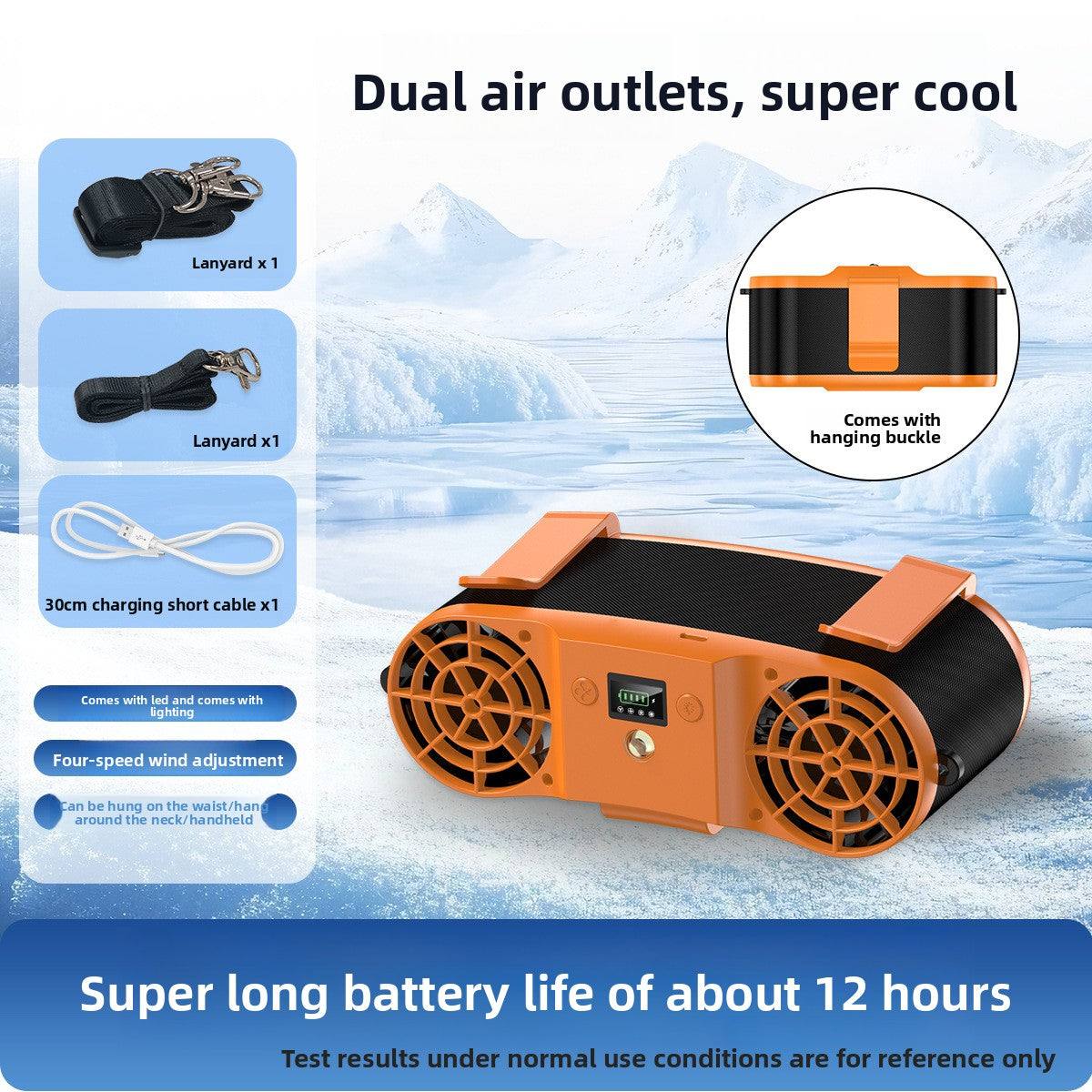 Portable Hanging Waist Fan with Fast Charge