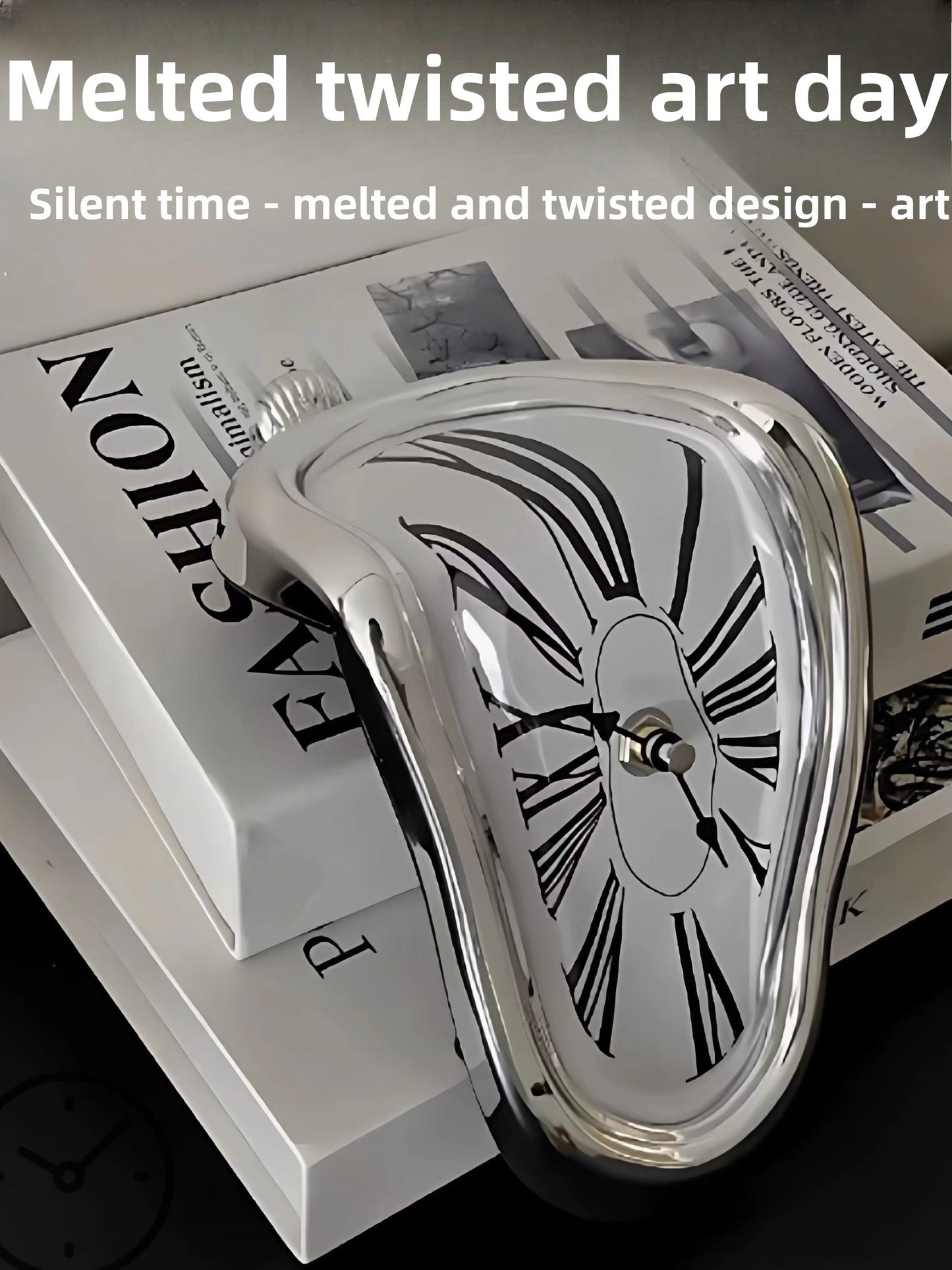 Melting illusion Desk Corner Clock Silent Quartz