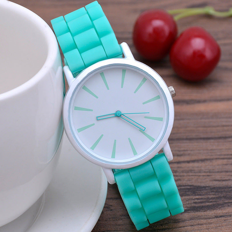 Thin Silicone Strap Ladies Quartz Watch