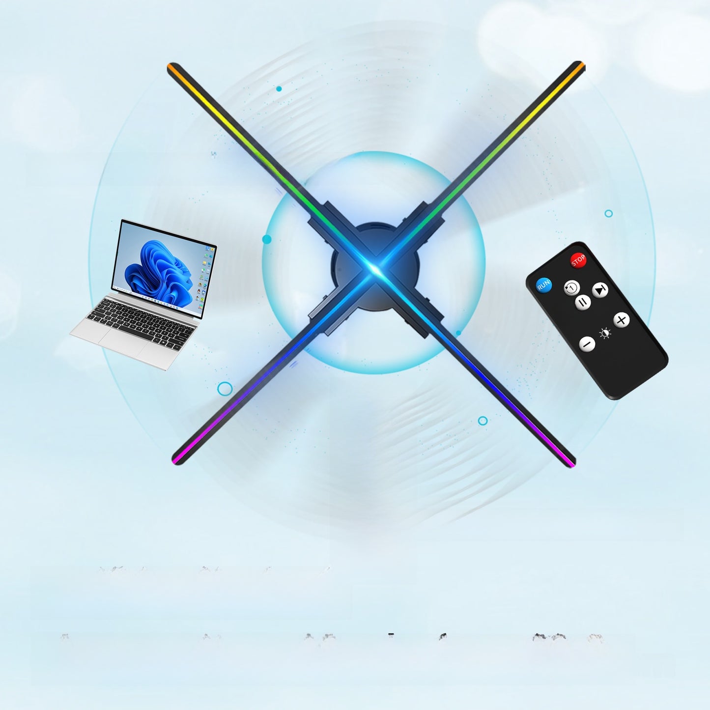 3D Holographic Fan Projector with Smart Control