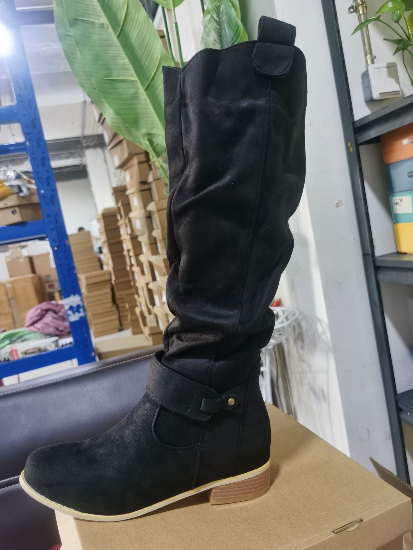 Suede high-top womens boots