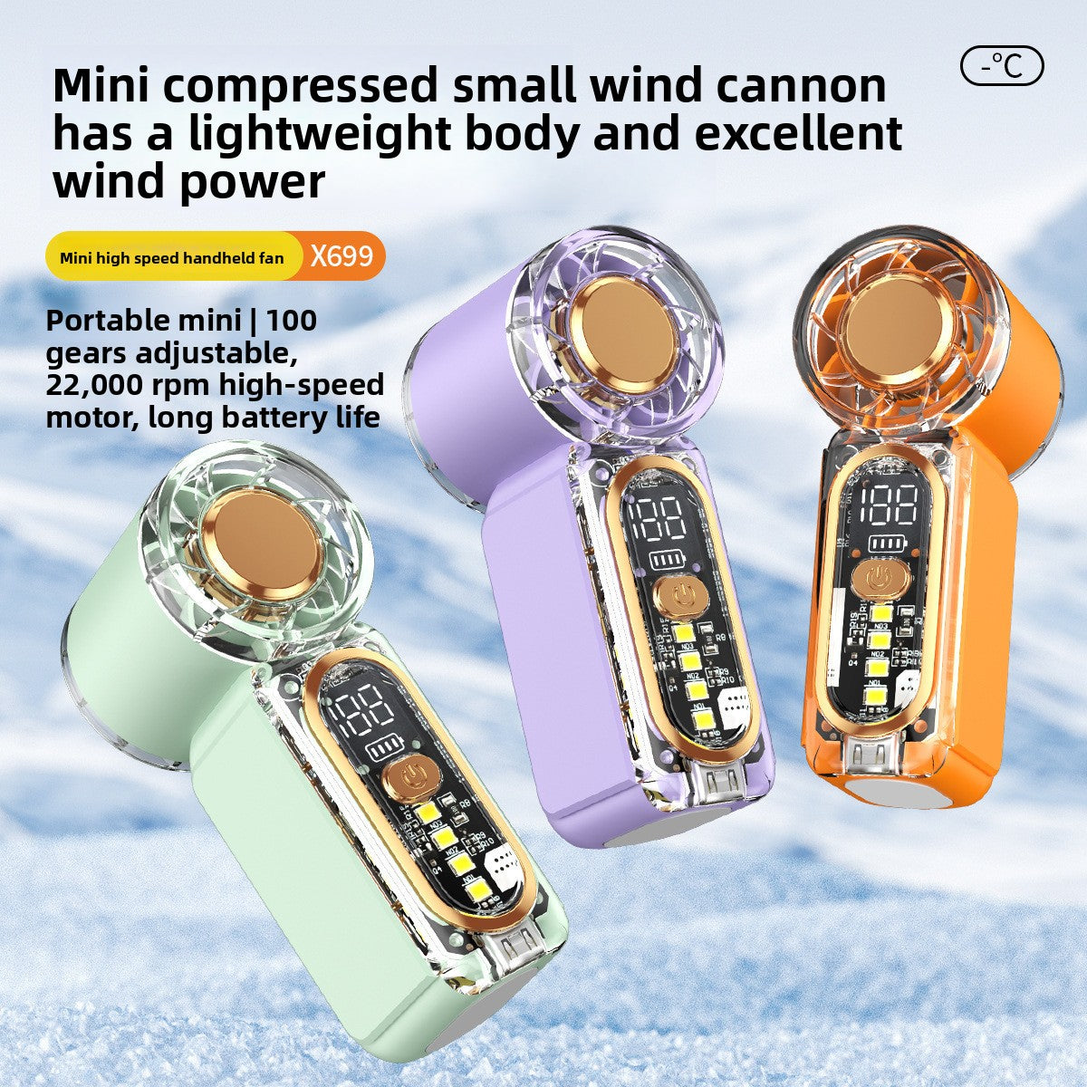 Portable USB Handheld Fan with Light