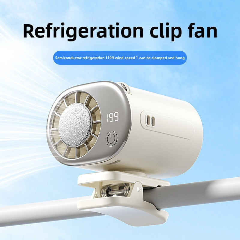Cooling Ice Pack Waist Fan Semiconductor Portable Umbrella Clip Cooling Gadget USB Strong Wind Power