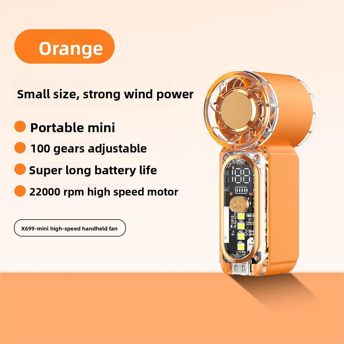 Portable USB Handheld Fan with Light
