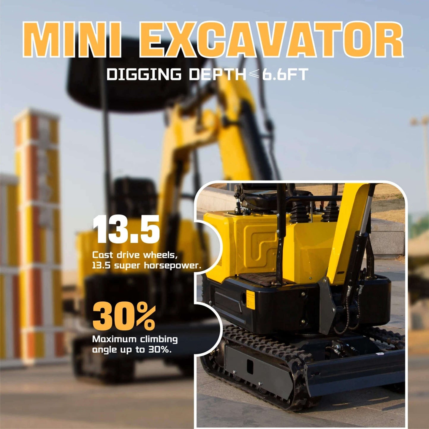 Heavy Duty Mini 13.5HP 1.0T Excavator Crawler Digger With Bucket (SAK31702)