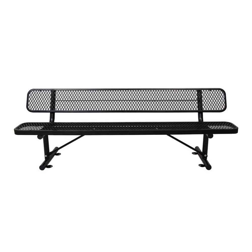 8FT Heavy Duty Steel Bench With Backrest And Thermoplastic Coating (SAK23567)
