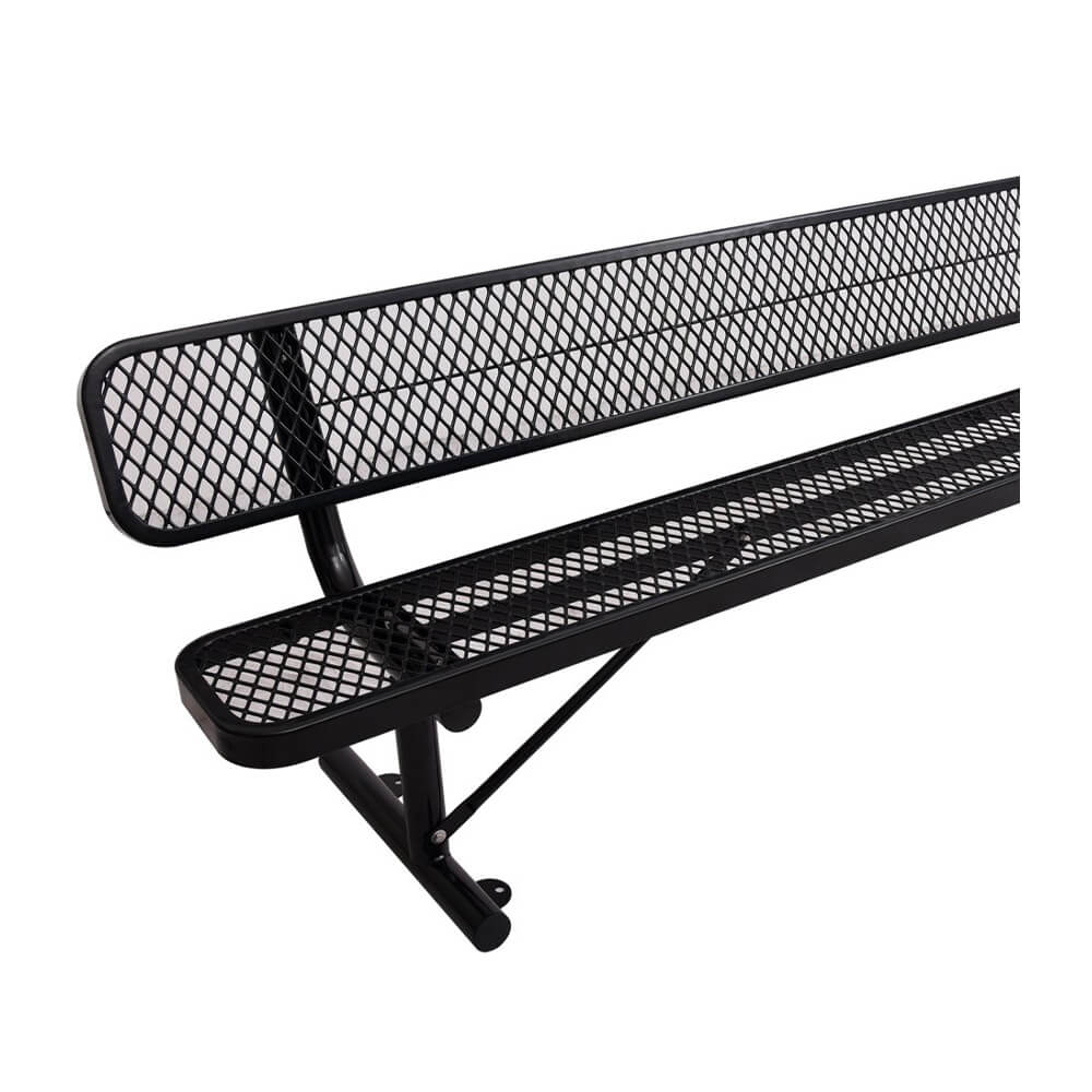 8FT Heavy Duty Steel Bench With Backrest And Thermoplastic Coating (SAK23567)