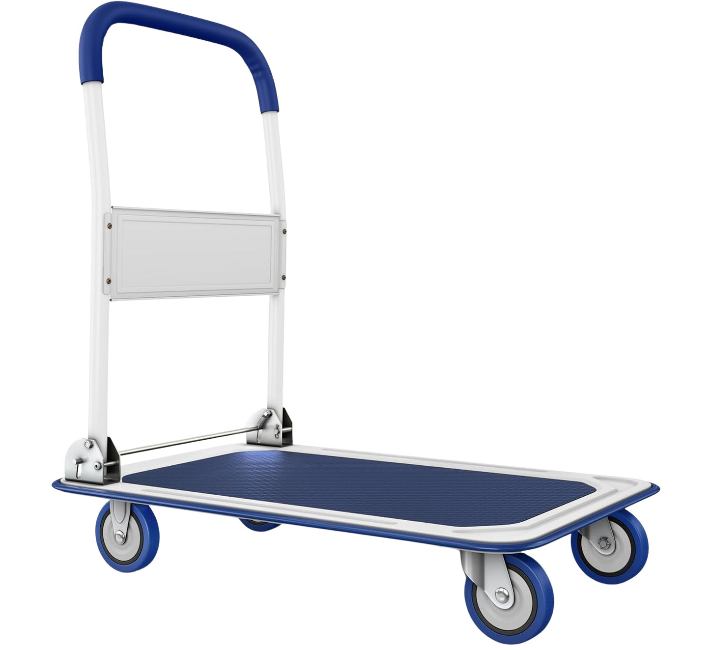 Heavy-Duty Collapsible Push Cart Dolly - 330 lbs Capacity, Foldable Flatbed Hand Truck with Swivel Handle