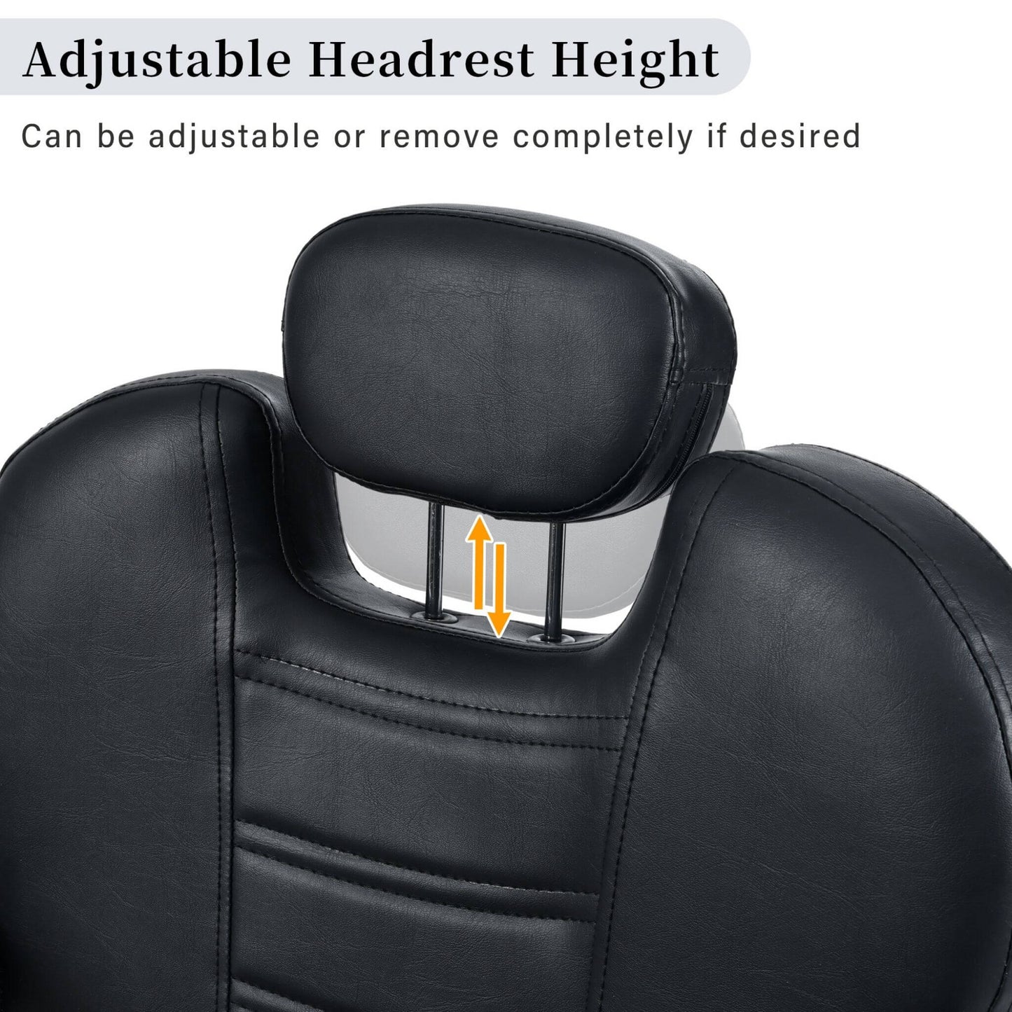Reclining Barber Chair With Adjustable Headrest And Hydraulic Pump (SAK62751)