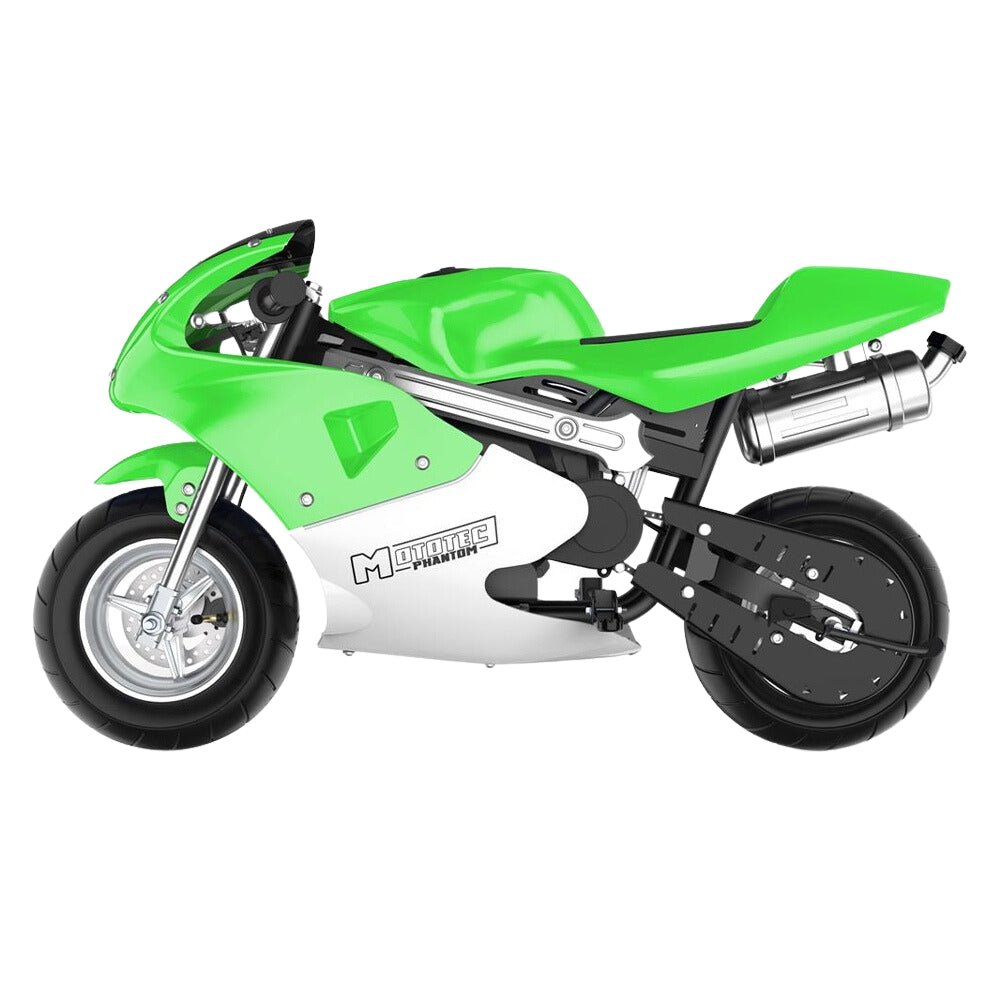 MotoTec Phantom 49CC Two-Stroke Gas Pocket Bike, Green (92461375) *** NOT FOR SALE IN CALIFORNIA!!!