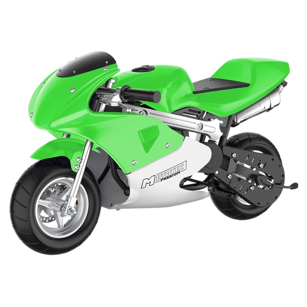 MotoTec Phantom 49CC Two-Stroke Gas Pocket Bike, Green (92461375) *** NOT FOR SALE IN CALIFORNIA!!!