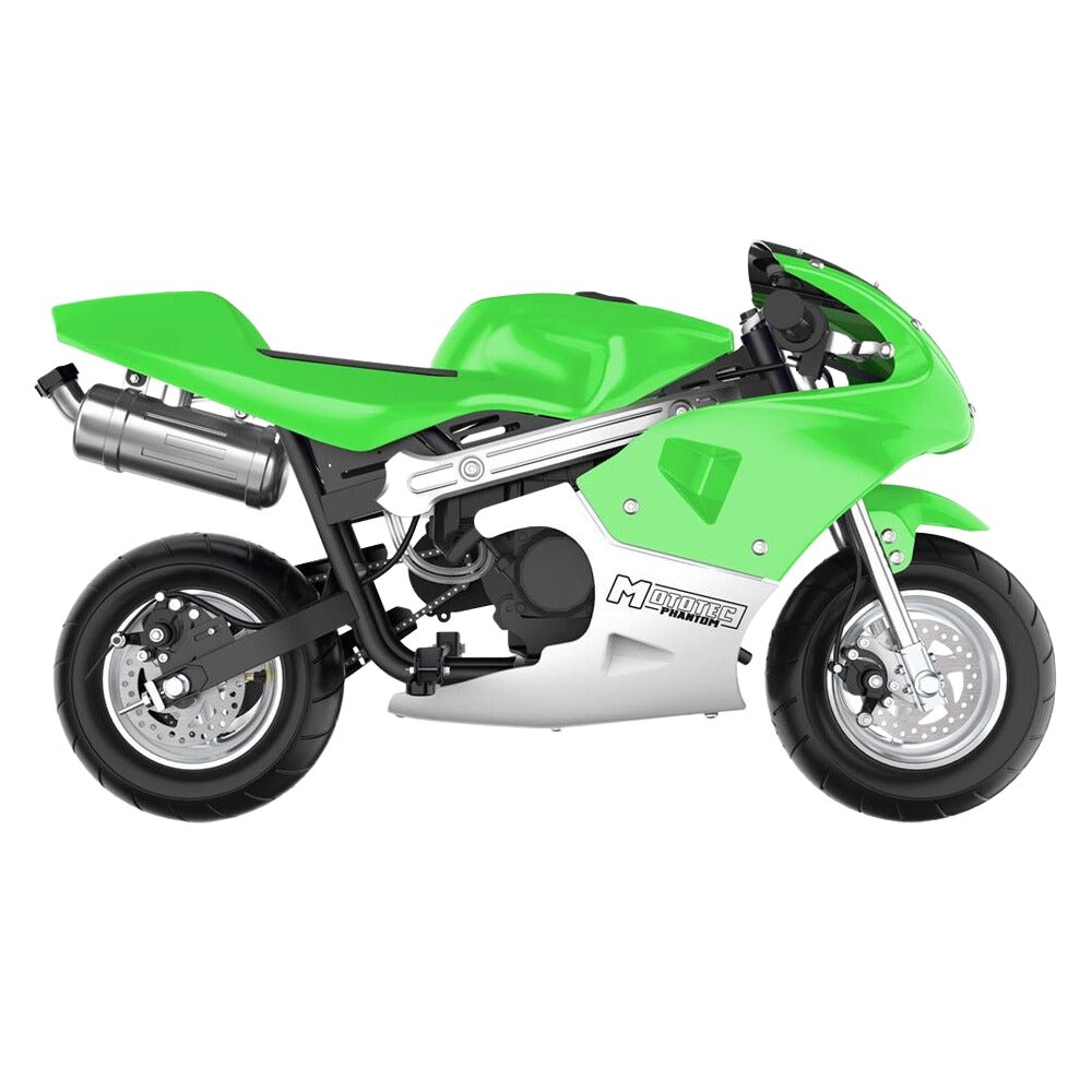 MotoTec Phantom 49CC Two-Stroke Gas Pocket Bike, Green (92461375) *** NOT FOR SALE IN CALIFORNIA!!!