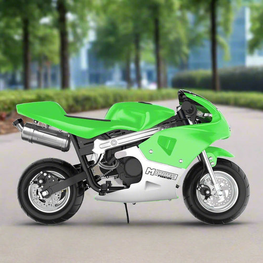 MotoTec Phantom 49CC Two-Stroke Gas Pocket Bike, Green (92461375) *** NOT FOR SALE IN CALIFORNIA!!!