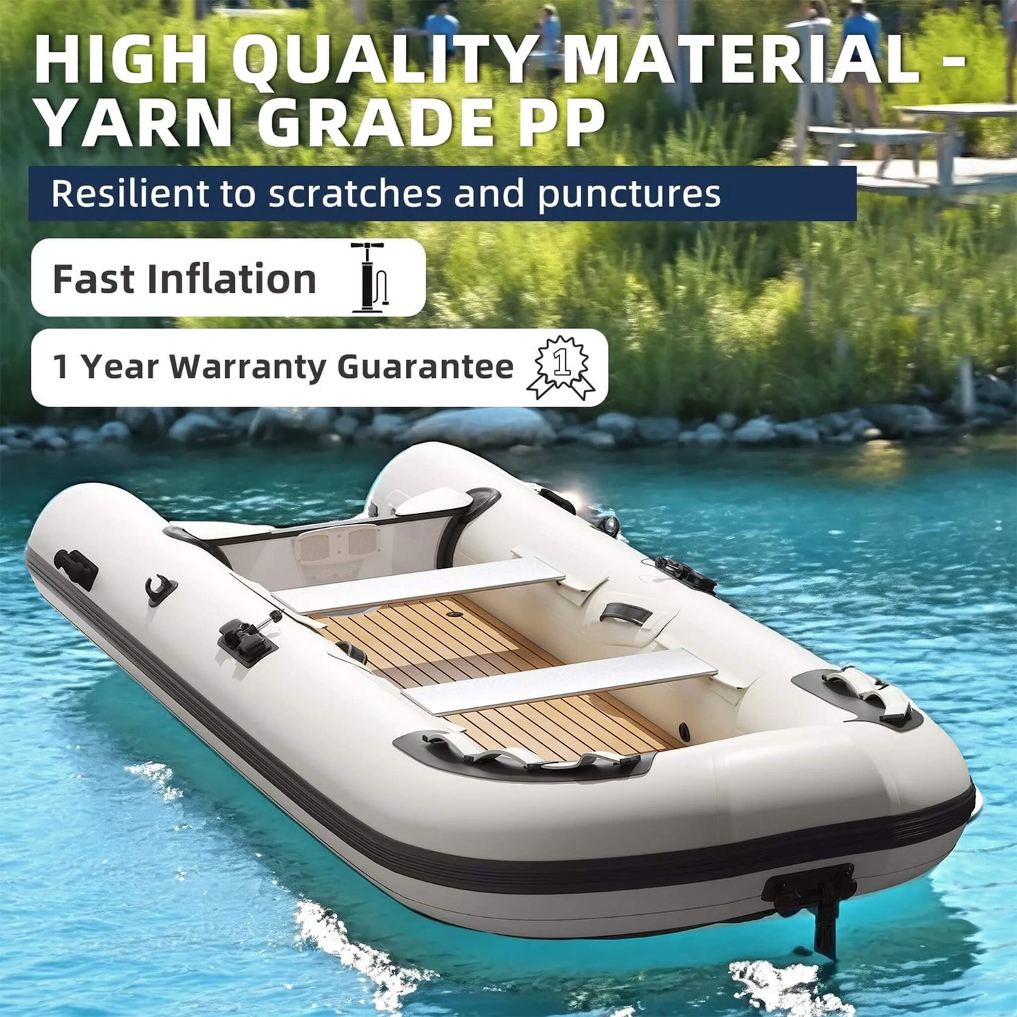 Raised Nose Higher Speed Ready Portable Inflatable Dinghy Boat Kit With Accessories (SAK93784)