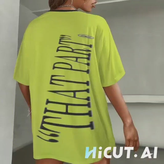 PRESS VIDEO 🎬 NEW!!! "THAT PART" branded (black rear) Lime Green Round Neck Loose T-Shirt