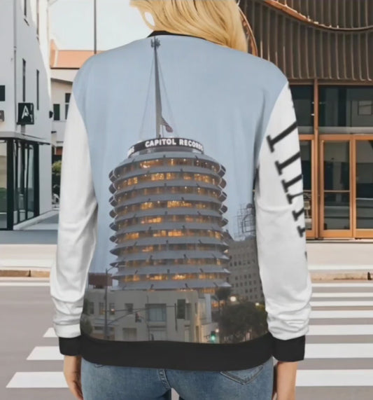 PRESS VIDEO 🎬 NEW!!! "THAT PART" branded (right sleeve & CAPITOL RECORDS TOWER rear) Round neckline Long Sleeve Sweatshirt