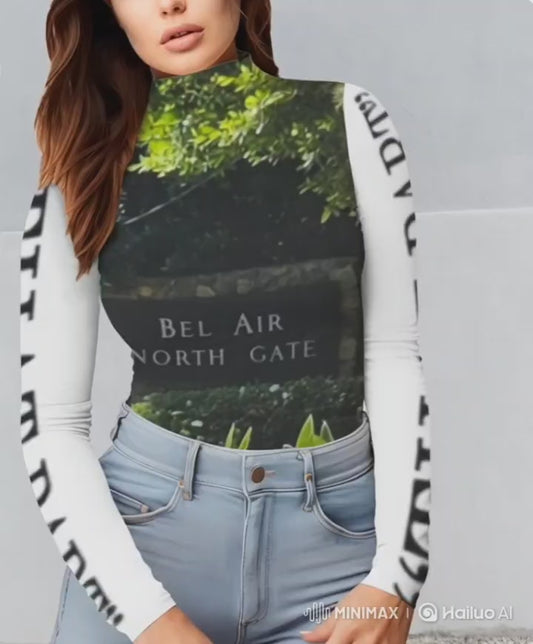 PRESS VIDEO 🎬 NEW!!! "THAT PART" branded (black both sleeves & Bel Air Gate Sign front & rear) Longsleeve Turtleneck Slim T-Shirt