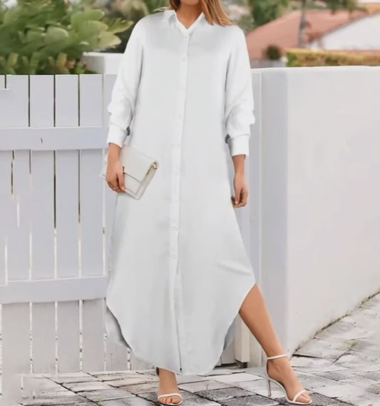 PRESS VIDEO 🎬 NEW!! "THAT PART" branded (black rear) Button Longsleeve T-Shirt Dress