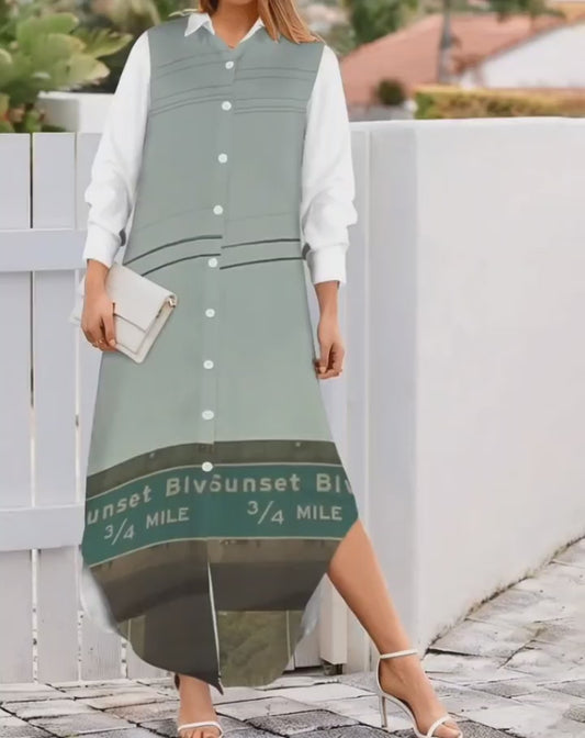 PRESS VIDEO 🎬 NEW!!! "THAT PART" branded (black rear & Sunset Blvd. Sign front) Button Longsleeve Shirt Dress