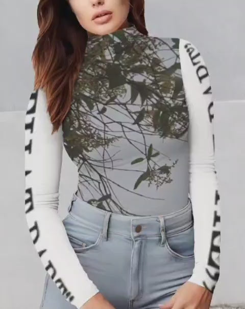 PRESS VIDEO 🎬 NEW!!! "THAT PART" branded (black sleeves Face in the Trees front and back) Longsleeve Turtleneck Slim T-Shirt