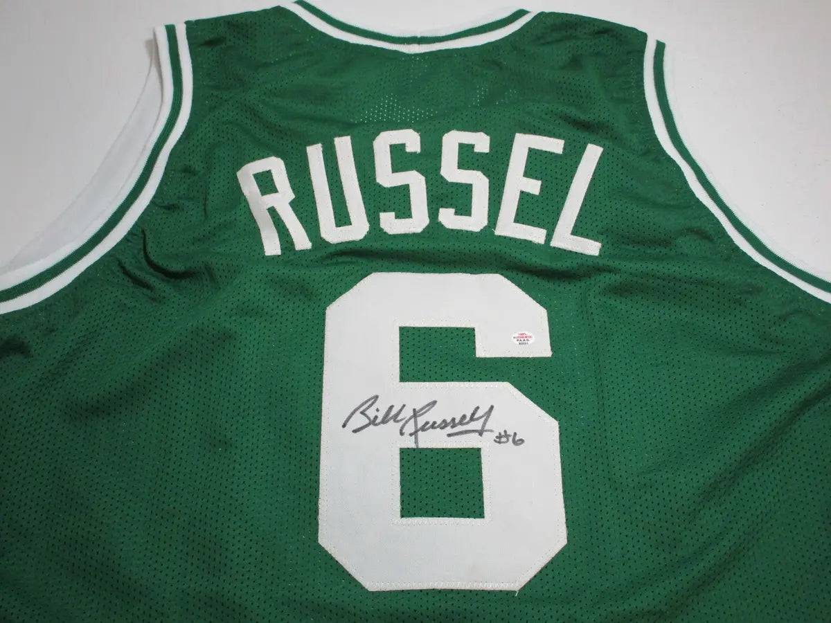 Bill Russell of the Boston Celtics signed autographed basketball jersey