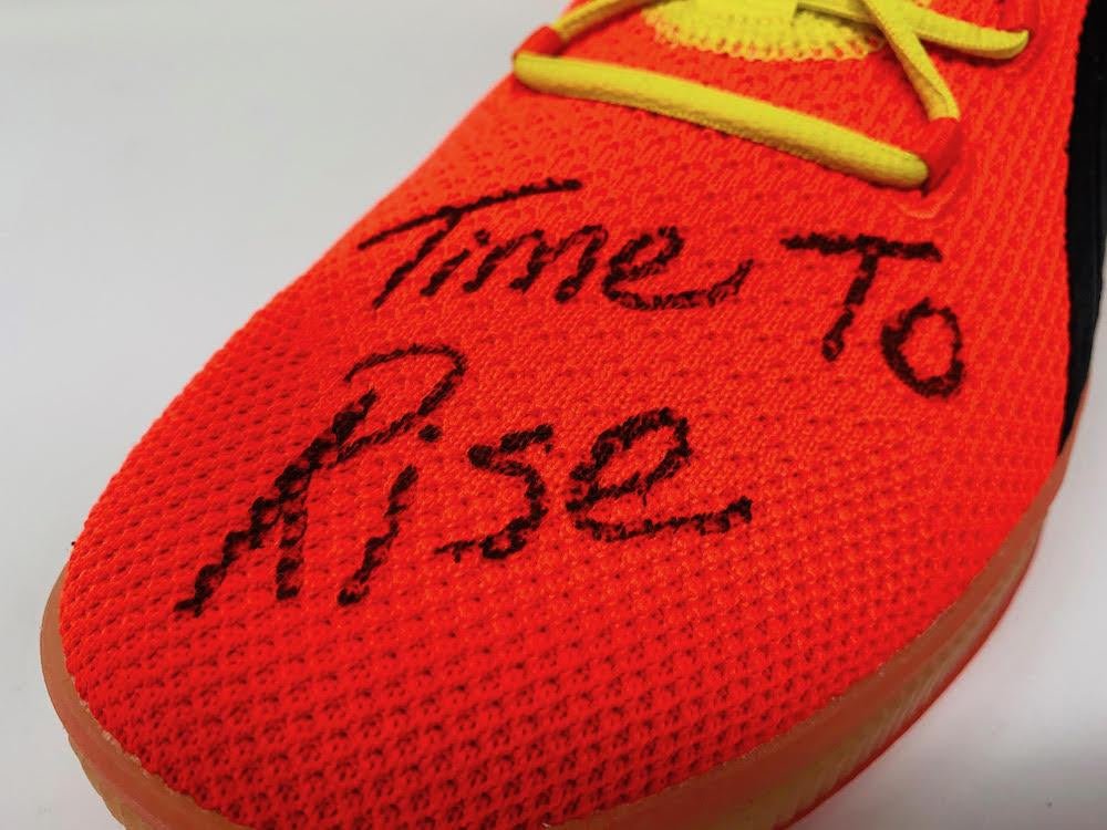 Deandre Ayton Signed Puma Clyde Basketball Shoes Inscribed "Time To Rise" (Game Day Legends & Steiner) Limited Edition