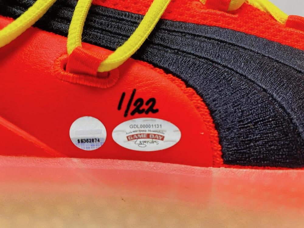 Deandre Ayton Signed Puma Clyde Basketball Shoes Inscribed "Time To Rise" (Game Day Legends & Steiner) Limited Edition