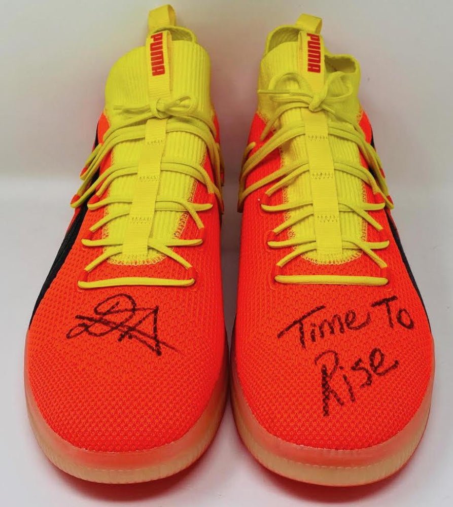 Deandre Ayton Signed Puma Clyde Basketball Shoes Inscribed "Time To Rise" (Game Day Legends & Steiner) Limited Edition
