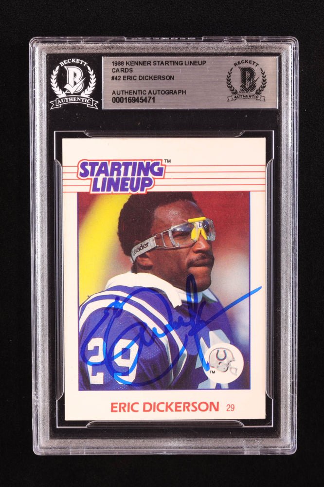 Eric Dickerson Signed 1988 Kenner Starting Lineup Cards #42