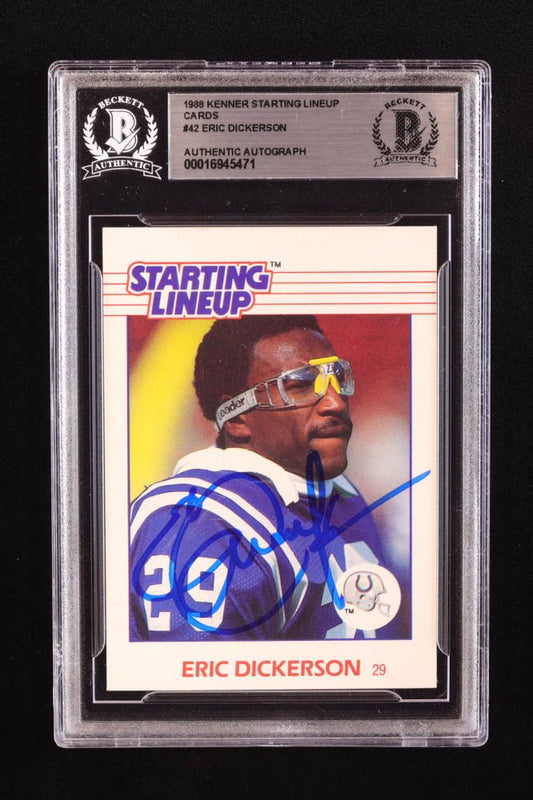 Eric Dickerson Signed 1988 Kenner Starting Lineup Cards #42