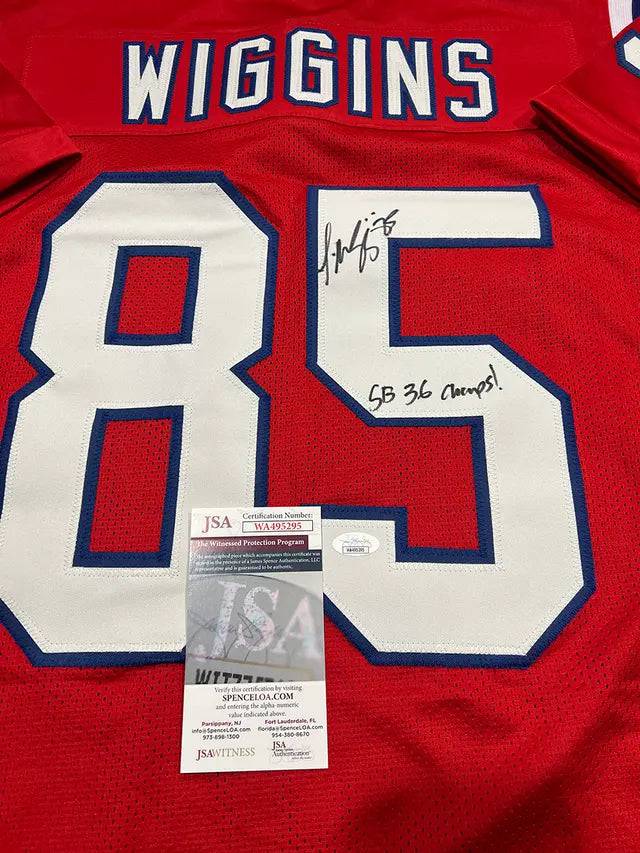 Jermaine Wiggins New England Patriots Autographed & Inscribed Custom Football Jersey