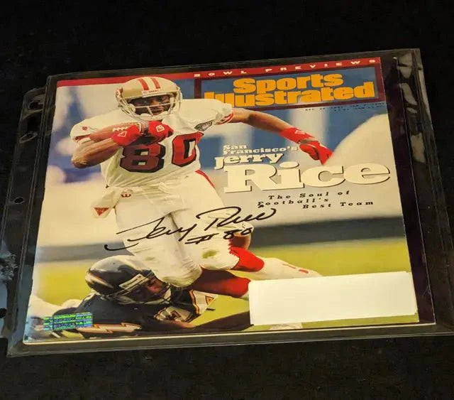 Jerry Rice autographed sports illustrated magazine