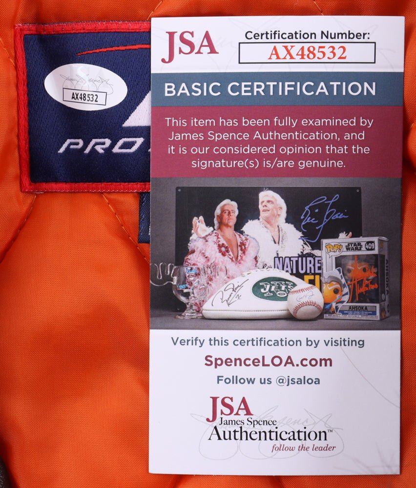 Jim Brown Signed Browns Jacket Inscribed "HOF 71"