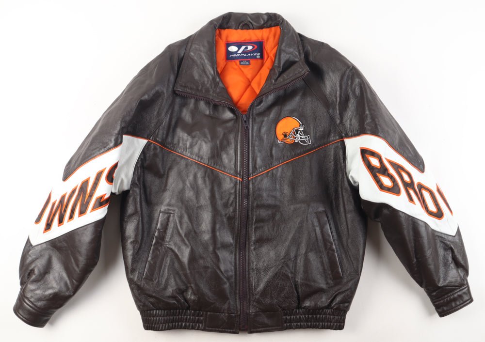 Jim Brown Signed Browns Jacket Inscribed "HOF 71"