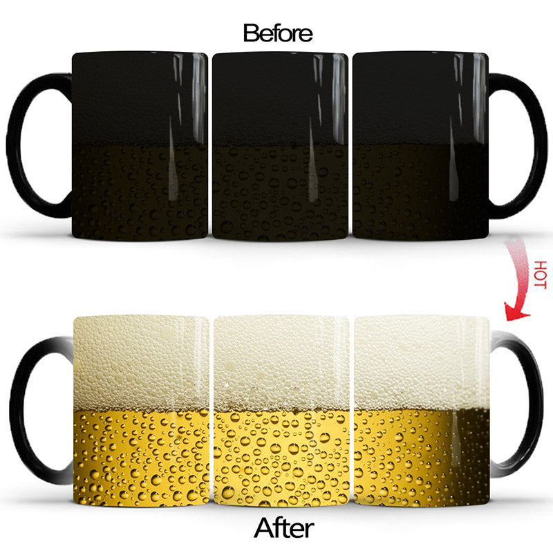 Magical Color Changing Heat Sensitive Beer Theme Ceramic Mug