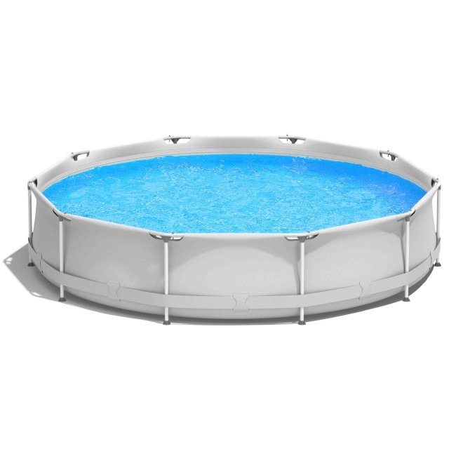Large Round Above Ground Swimming Pool With Pool Cover, 12FT