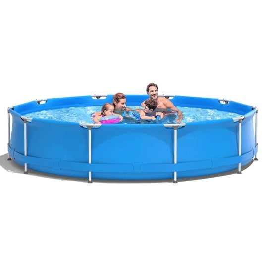 Large Round Above Ground Swimming Pool With Pool Cover, 12FT