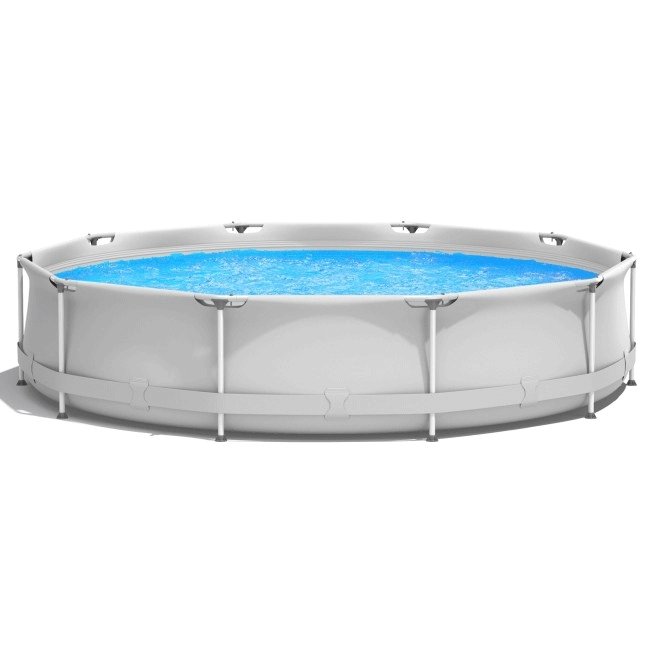 Large Round Above Ground Swimming Pool With Pool Cover, 12FT