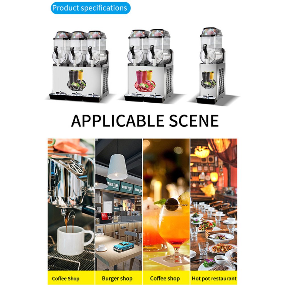 Stainless Steel Slushy Machine With Triple Tank Advance Cooling, 45L (SAK52258)