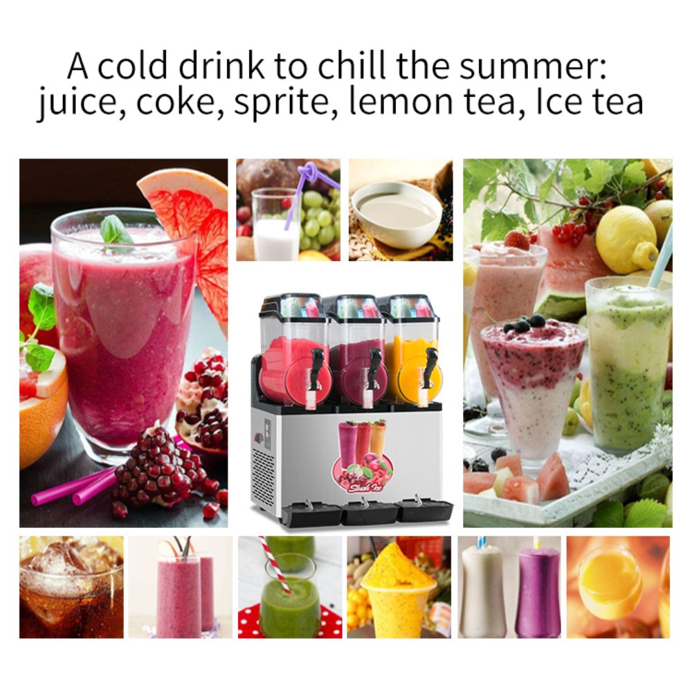 Stainless Steel Slushy Machine With Triple Tank Advance Cooling, 45L (SAK52258)